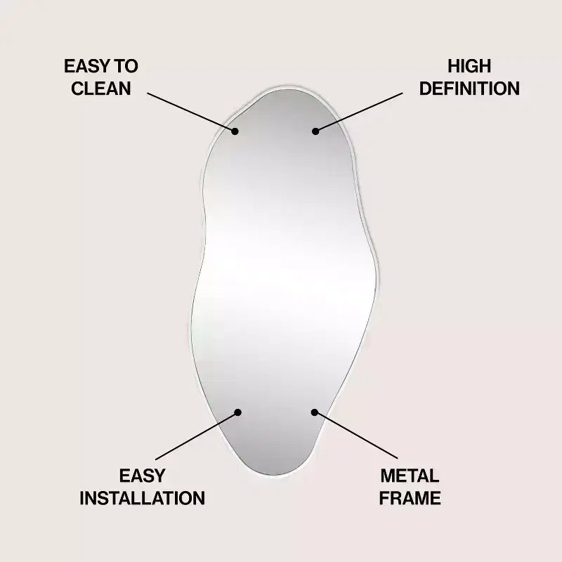 Espejo decorativo de pared con marco asimétrico irregular Everly, estilo art déco