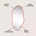 Espejo decorativo de pared con marco asimétrico irregular Everly, estilo art déco