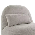 Sillón auxiliar Morro Boucle sin brazos, estructura de madera de acacia, contemporáneo