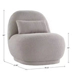 Sillón auxiliar Morro Boucle sin brazos, estructura de madera de acacia, contemporáneo