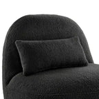 Sillón auxiliar Morro Boucle sin brazos, estructura de madera de acacia, contemporáneo