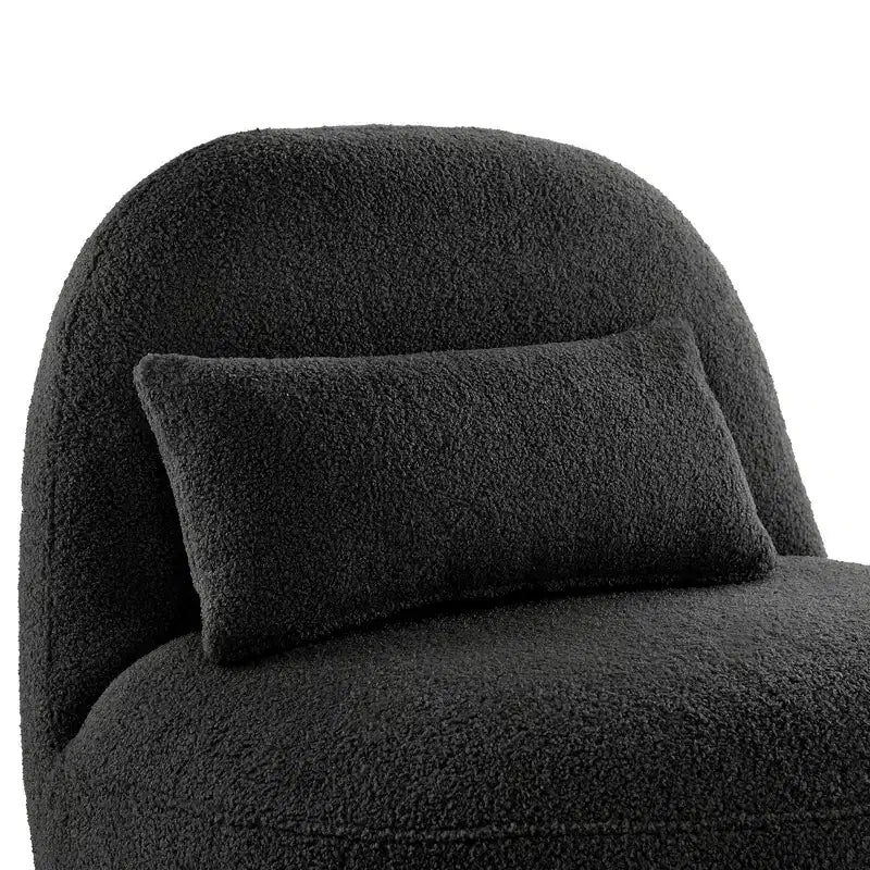 Sillón auxiliar Morro Boucle sin brazos, estructura de madera de acacia, contemporáneo