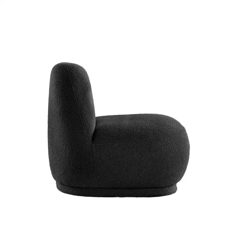 Sillón auxiliar Morro Boucle sin brazos, estructura de madera de acacia, contemporáneo