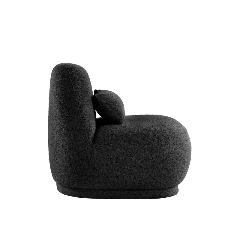 Sillón auxiliar Morro Boucle sin brazos, estructura de madera de acacia, contemporáneo