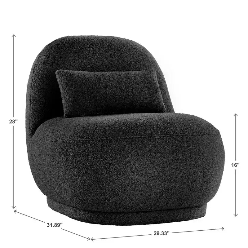 Sillón auxiliar Morro Boucle sin brazos, estructura de madera de acacia, contemporáneo