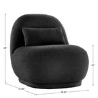 Sillón auxiliar Morro Boucle sin brazos, estructura de madera de acacia, contemporáneo