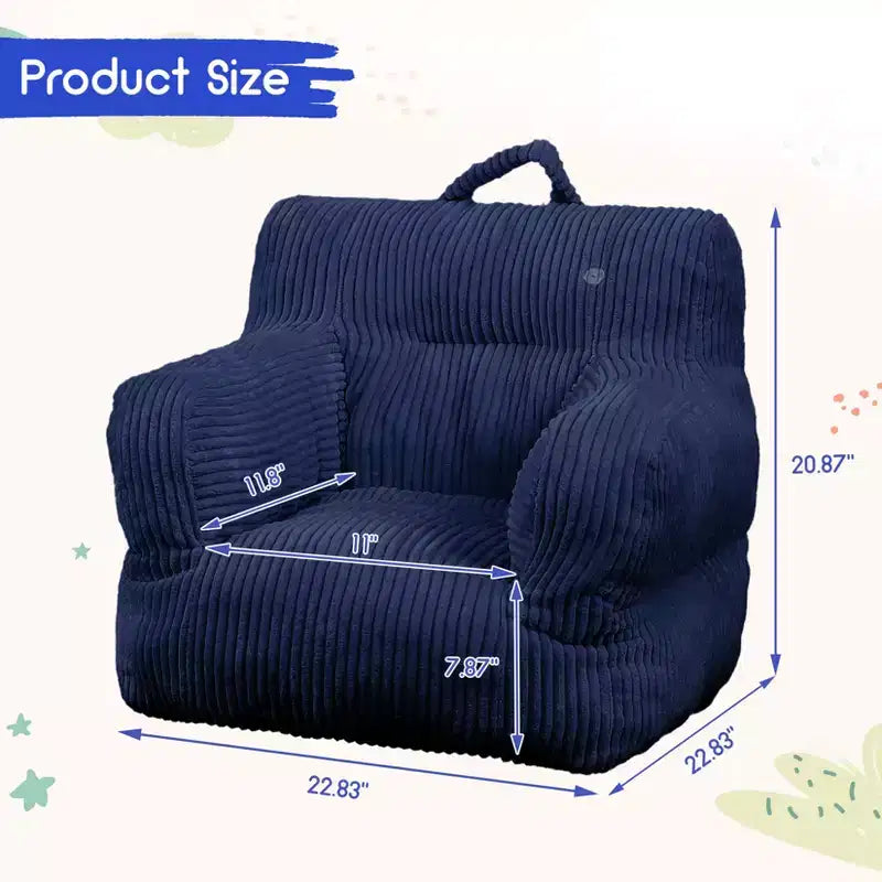 Sofá puf para niños con espuma viscoelástica, suave, cómodo y resistente a la deformación, adecuado para salas de estar, dormitorios y apartamentos