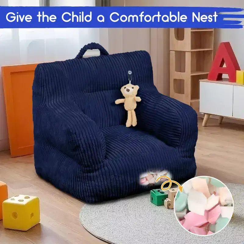 Sofá puf para niños con espuma viscoelástica, suave, cómodo y resistente a la deformación, adecuado para salas de estar, dormitorios y apartamentos