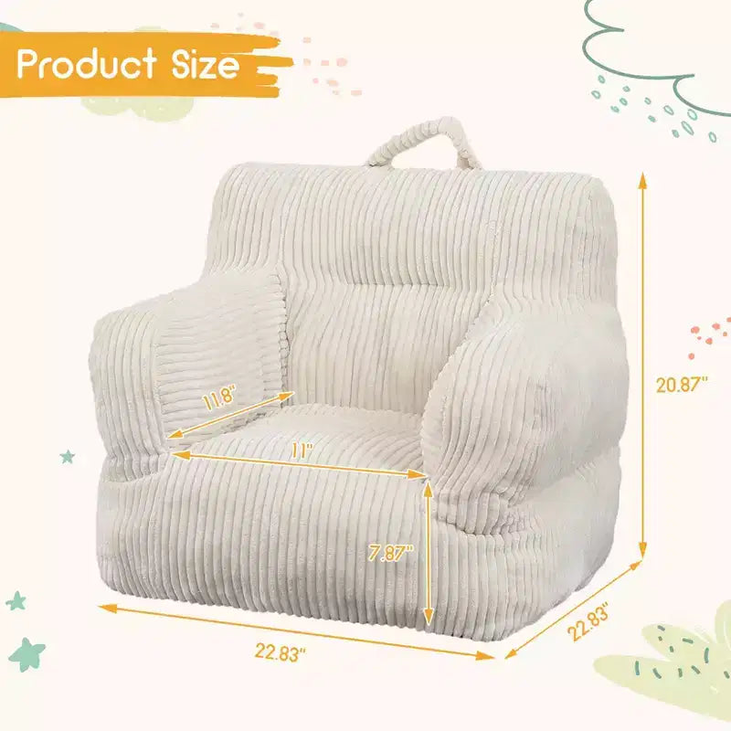 Sofá puf para niños con espuma viscoelástica, suave, cómodo y resistente a la deformación, adecuado para salas de estar, dormitorios y apartamentos