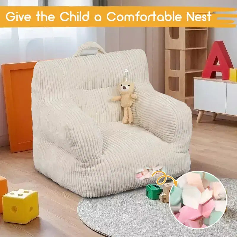 Sofá puf para niños con espuma viscoelástica, suave, cómodo y resistente a la deformación, adecuado para salas de estar, dormitorios y apartamentos