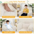 Sofá puf para niños con espuma viscoelástica, suave, cómodo y resistente a la deformación, adecuado para salas de estar, dormitorios y apartamentos