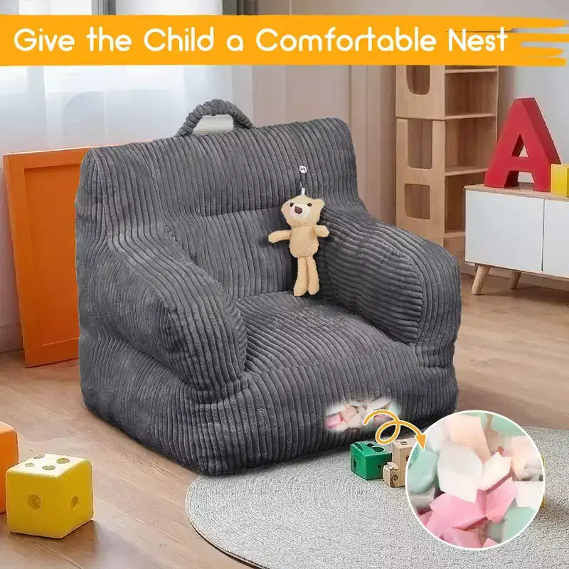 Sofá puf para niños con espuma viscoelástica, suave, cómodo y resistente a la deformación, adecuado para salas de estar, dormitorios y apartamentos