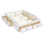 Cama Plataforma Matrimonial con 6 Cajones de Almacenamiento, Sin Cabecero, Capacidad 158 kg