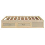Cama Plataforma Matrimonial con 6 Cajones de Almacenamiento, Sin Cabecero, Capacidad 158 kg