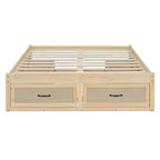 Cama Plataforma Matrimonial con 6 Cajones de Almacenamiento, Sin Cabecero, Capacidad 158 kg