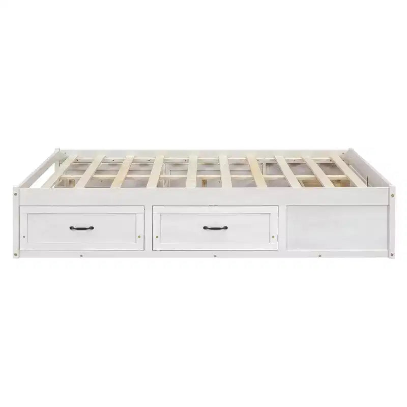 Cama Plataforma Matrimonial con 6 Cajones de Almacenamiento, Sin Cabecero, Capacidad 158 kg