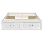 Cama Plataforma Matrimonial con 6 Cajones de Almacenamiento, Sin Cabecero, Capacidad 158 kg