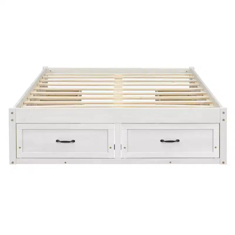 Cama Plataforma Matrimonial con 6 Cajones de Almacenamiento, Sin Cabecero, Capacidad 158 kg