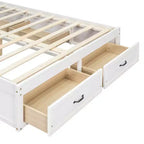 Cama Plataforma Matrimonial con 6 Cajones de Almacenamiento, Sin Cabecero, Capacidad 158 kg