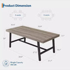 70.87 Mesa de cocina larga de madera con estructura de metal resistente y acabado de pera para cenas, cocina, comedor