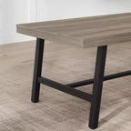 70.87 Mesa de cocina larga de madera con estructura de metal resistente y acabado de pera para cenas, cocina, comedor