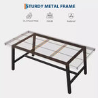 70.87 Mesa de cocina larga de madera con estructura de metal resistente y acabado de pera para cenas, cocina, comedor