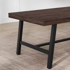 70.87 Mesa de cocina larga de madera con estructura de metal resistente y acabado de pera para cenas, cocina, comedor
