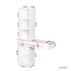Tocador moderno minimalista de 39" con 2 cajones y gabinete, blanco