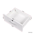 Tocador moderno minimalista de 39" con 2 cajones y gabinete, blanco