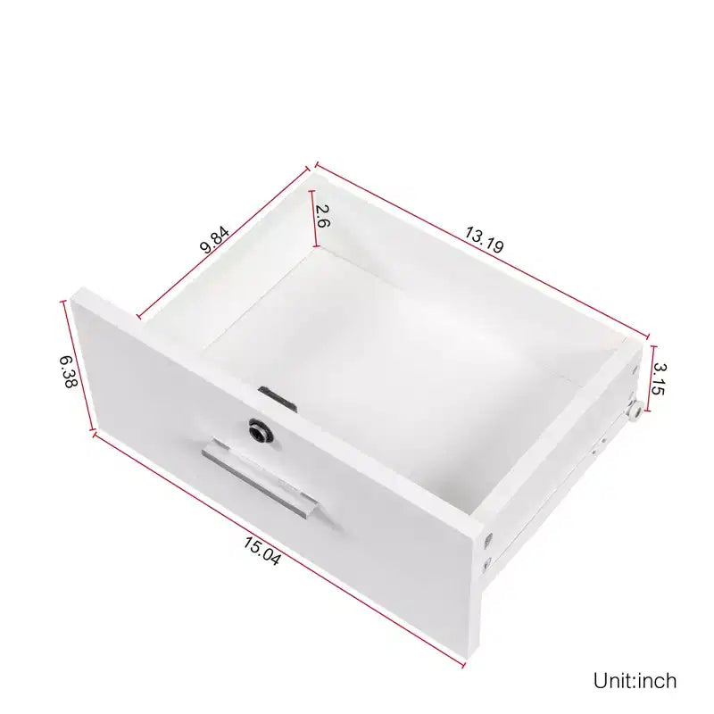 Tocador moderno minimalista de 39" con 2 cajones y gabinete, blanco