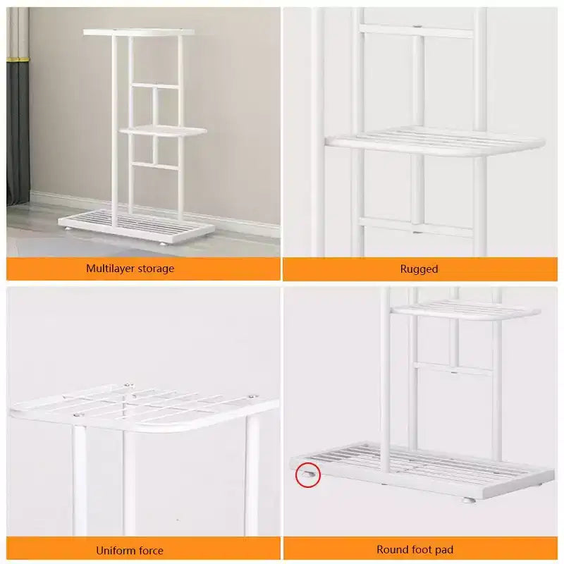 Estantería metálica de 5 niveles para plantas, soporte para macetas de múltiples estantes, exhibición esquinera de alta resistencia para interior/exterior, sala de estar, balcón, jardín, patio