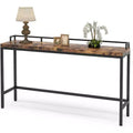 Lantine 70.9 Inch Extra Long Sofa Table, Narrow Console Table Behind Couch, Rustic Industrial Entryway Skinny Hallway Table for Living Room