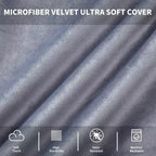 Puff con espuma viscoelástica de 1.2 m con funda de terciopelo lavable, negro