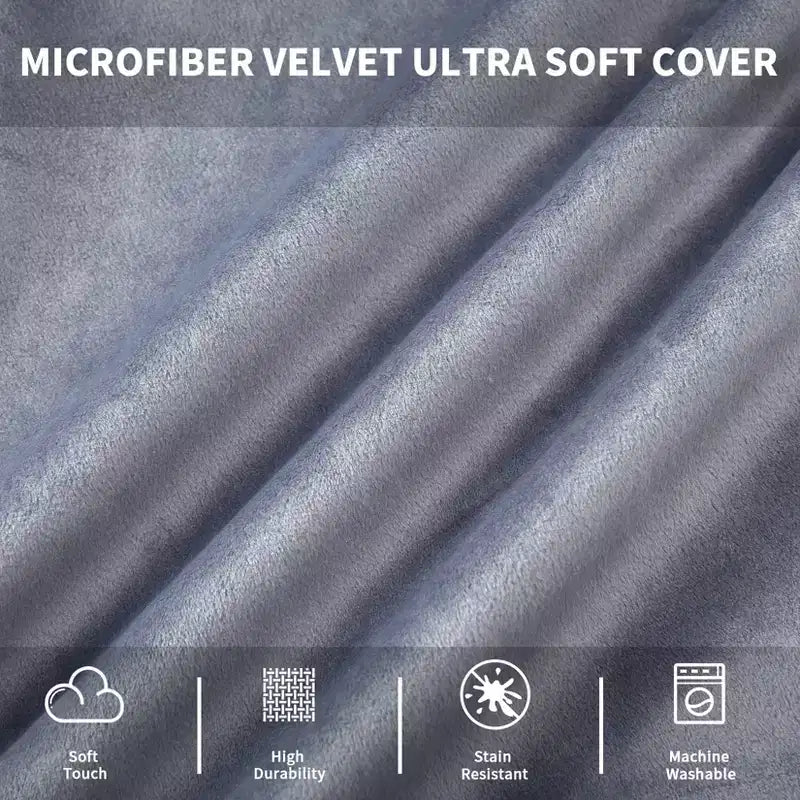 Puff con espuma viscoelástica de 1.2 m con funda de terciopelo lavable, negro
