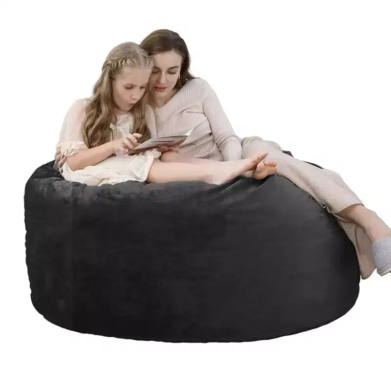 Puff con espuma viscoelástica de 1.2 m con funda de terciopelo lavable, negro