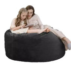 Puff con espuma viscoelástica de 1.2 m con funda de terciopelo lavable, negro