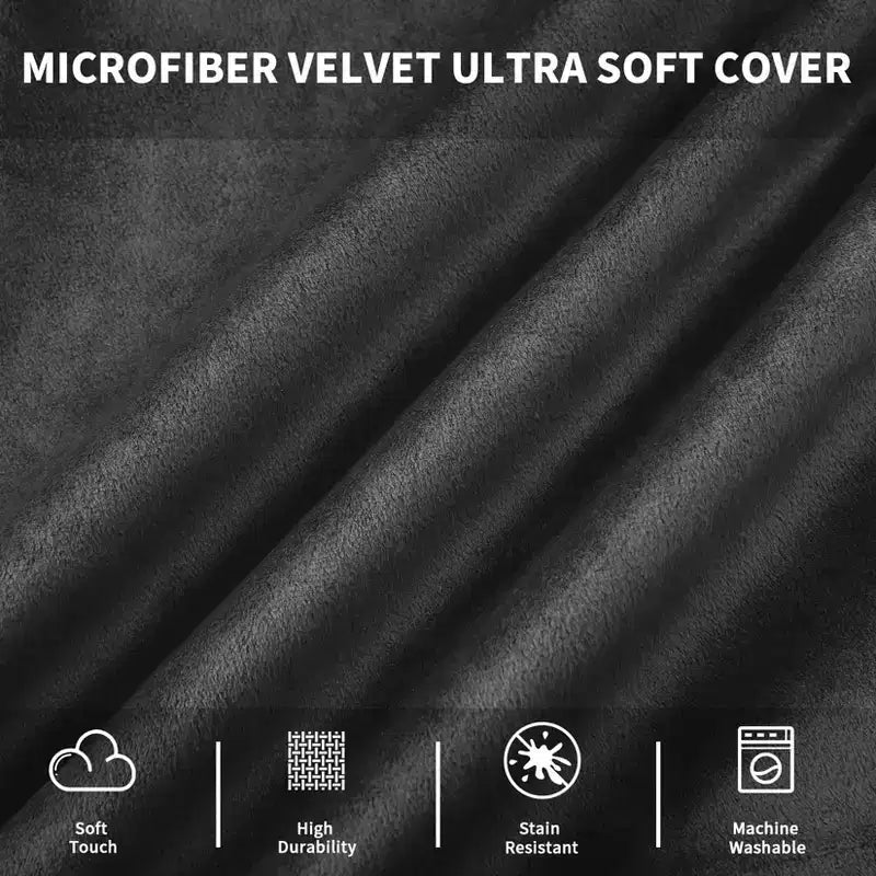 Puff con espuma viscoelástica de 1.2 m con funda de terciopelo lavable, negro