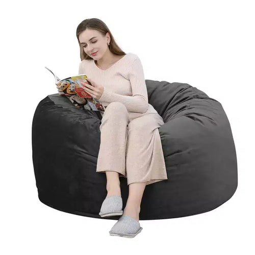 4-Foot Memory Foam Bean Bag Chair  Washable Velvet Cover for Adults in Living Room