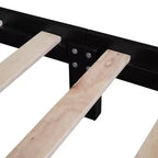 Base de cama de plataforma Queen de madera con soporte de listones de madera