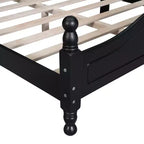 Base de cama de plataforma Queen de madera con soporte de listones de madera
