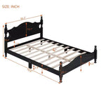 Base de cama de plataforma Queen de madera con soporte de listones de madera