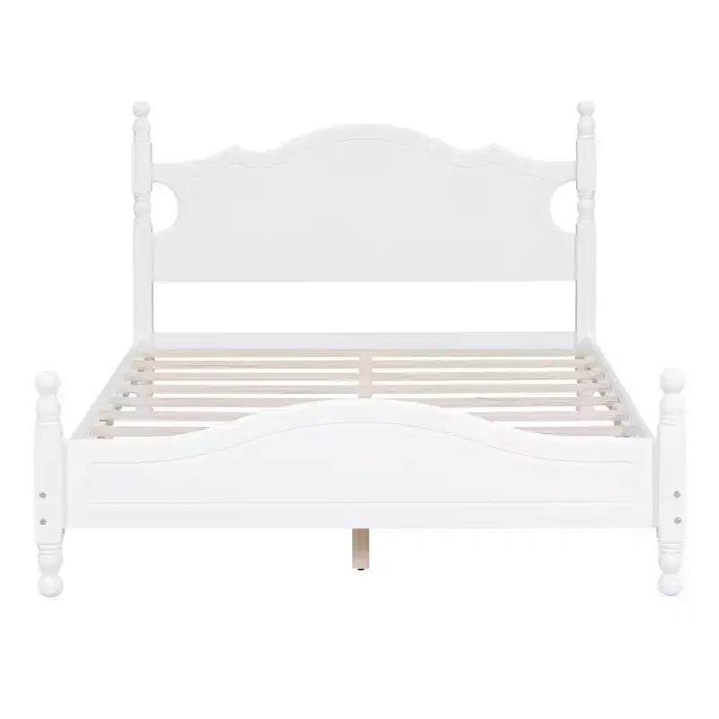 Base de cama de plataforma Queen de madera con soporte de listones de madera
