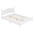 Base de cama de plataforma Queen de madera con soporte de listones de madera