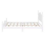 Base de cama de plataforma Queen de madera con soporte de listones de madera