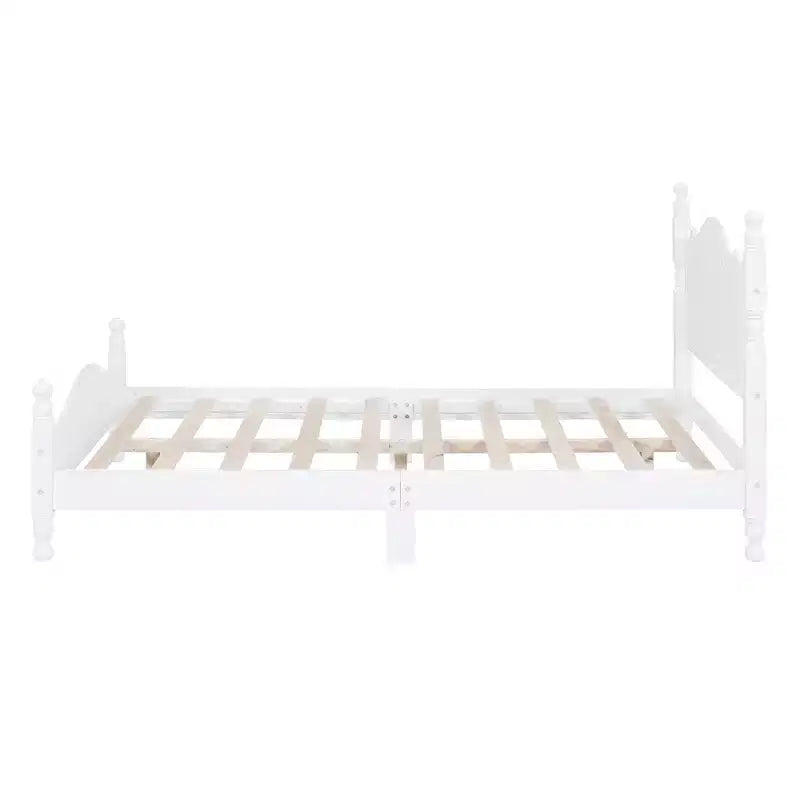 Base de cama de plataforma Queen de madera con soporte de listones de madera