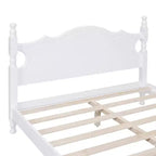 Base de cama de plataforma Queen de madera con soporte de listones de madera
