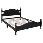 Base de cama de plataforma Queen de madera con soporte de listones de madera