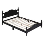 Base de cama de plataforma Queen de madera con soporte de listones de madera