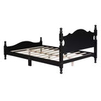 Base de cama de plataforma Queen de madera con soporte de listones de madera