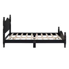 Base de cama de plataforma Queen de madera con soporte de listones de madera